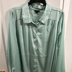 Torrid Long sleeve button up satin blouse